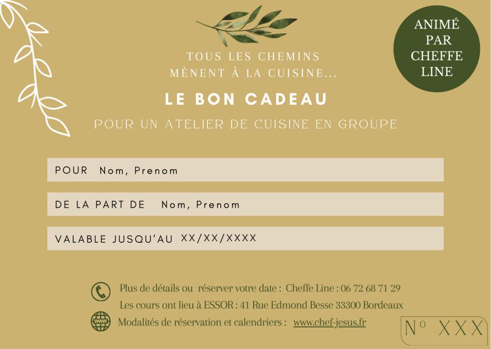 bon cadeau Cheffe Line