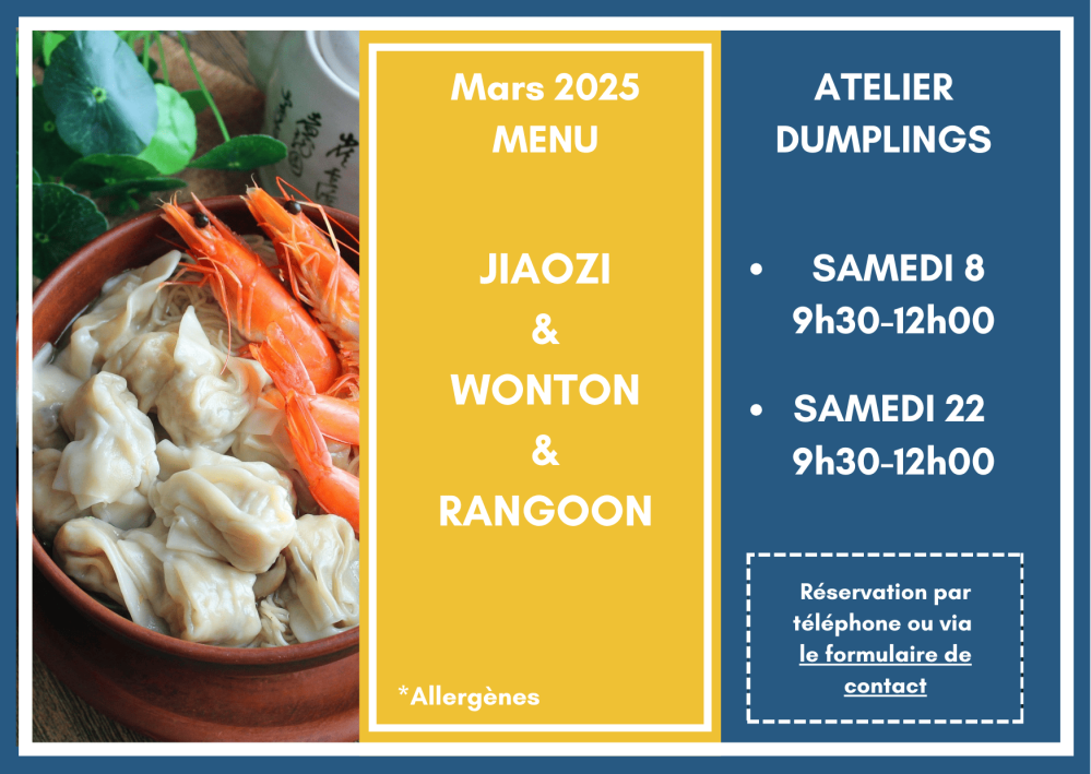 menu cours de cuisine mars