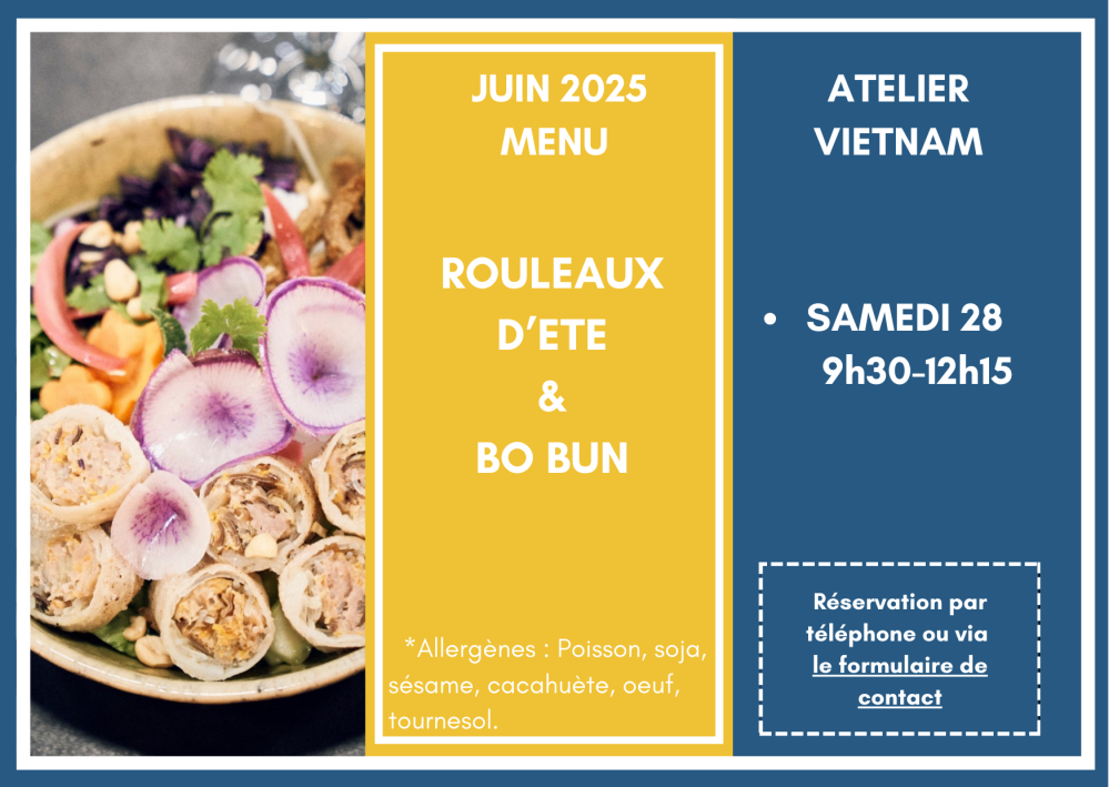 menu cours de cuisine juin