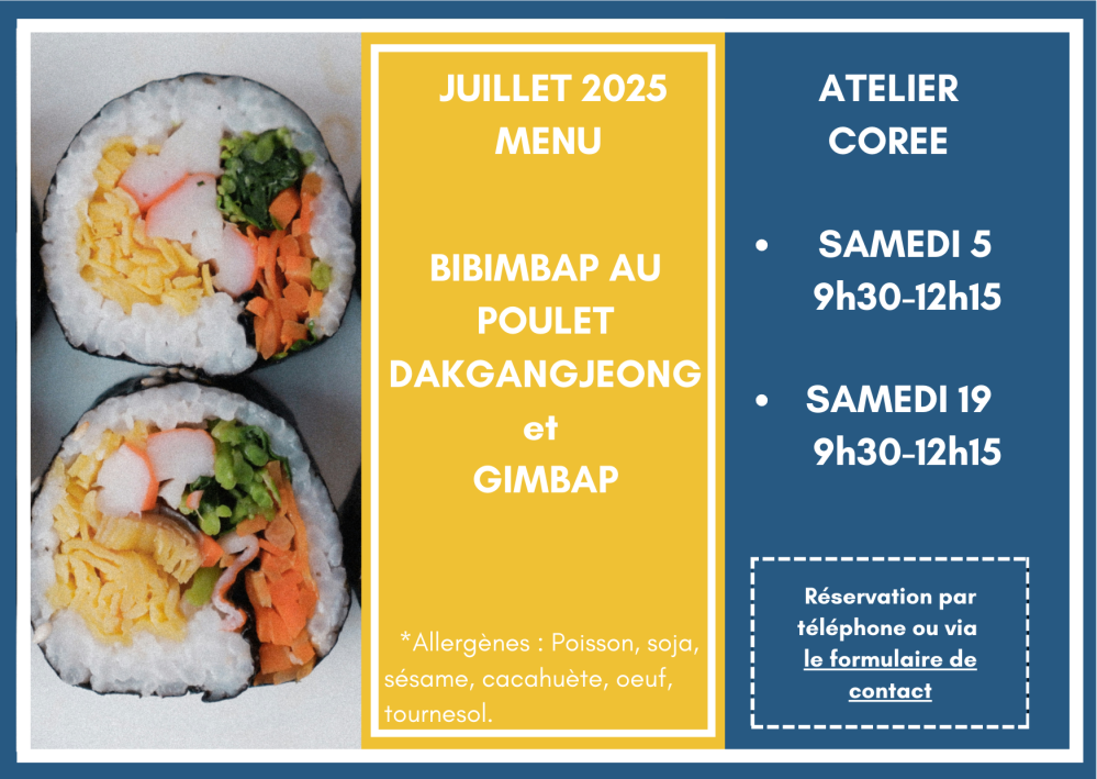menu cours de cuisine juillet